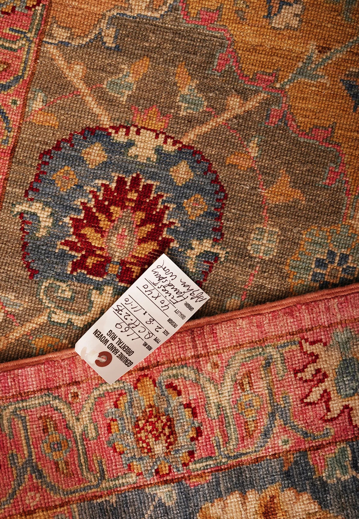 Rose‑Edged Afghan Heritage Runner – Hand‑Woven 2.8 × 11.10