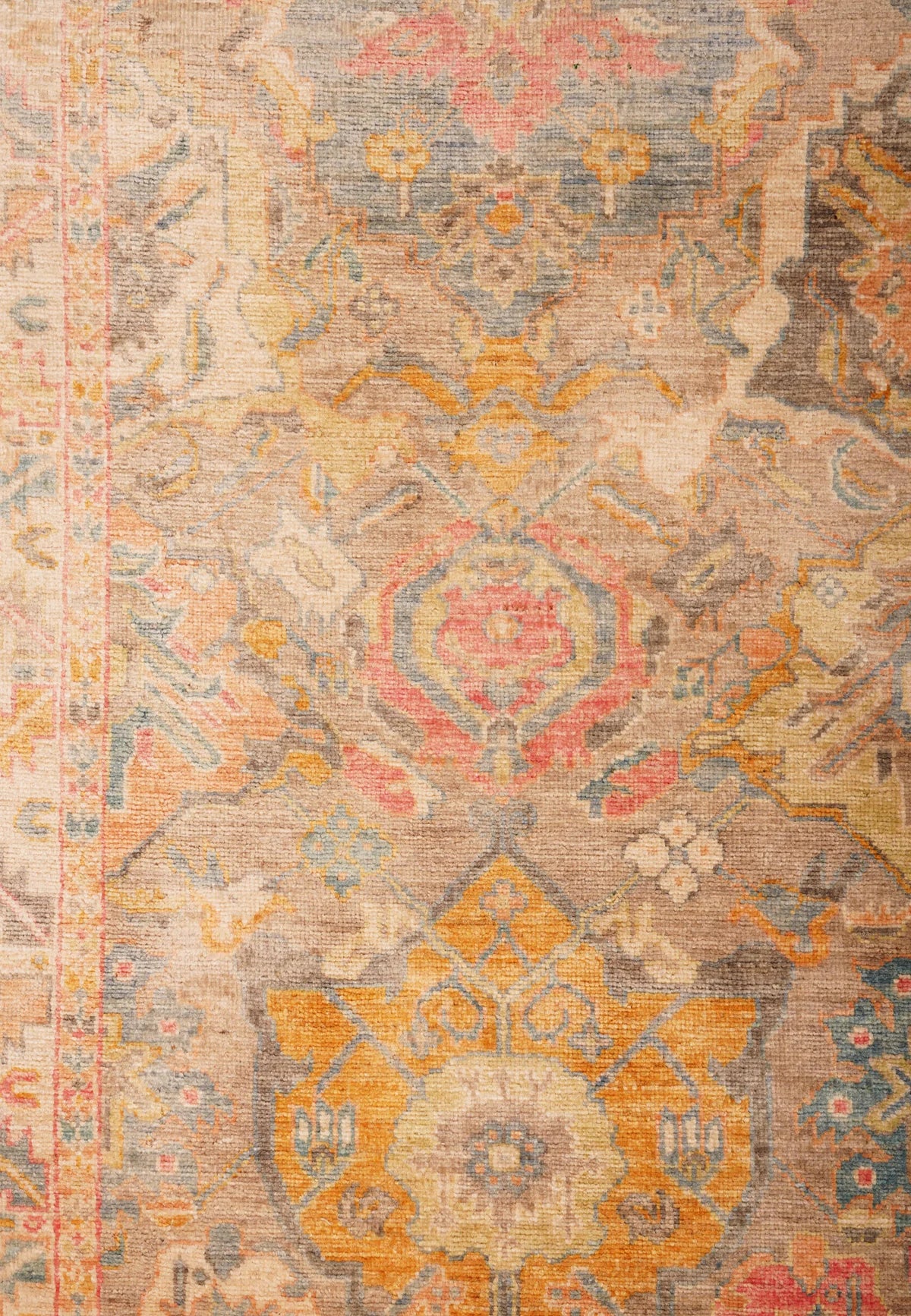Weathered Earth Tone Runner with Geometric Patterns