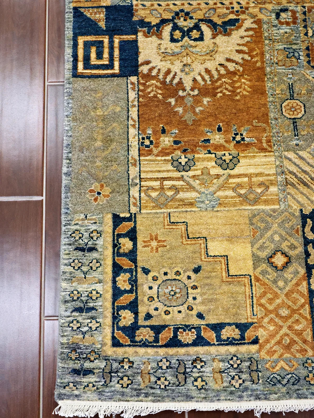 Cultural Richness Multicolor Oriental Patchwork Rug