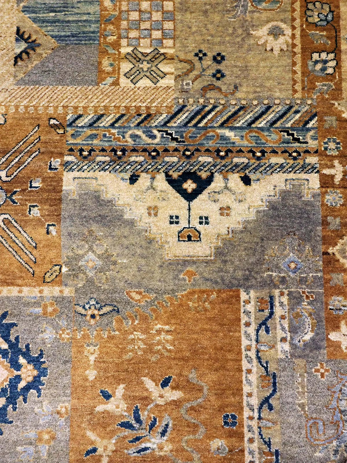 Cultural Richness Multicolor Oriental Patchwork Rug
