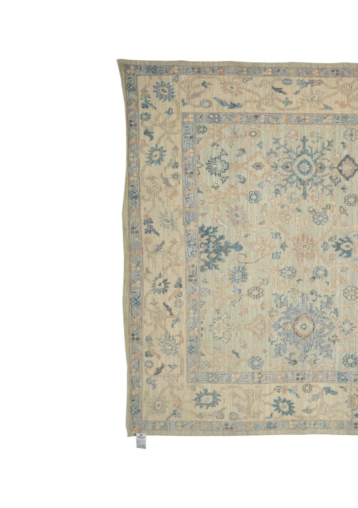 Oushak Handmade Hand Spun Wool Sage Green Rug