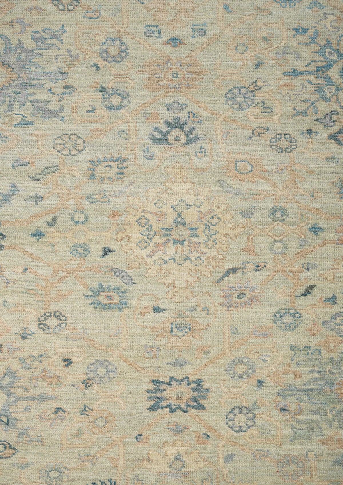 Oushak Handmade Hand Spun Wool Sage Green Rug