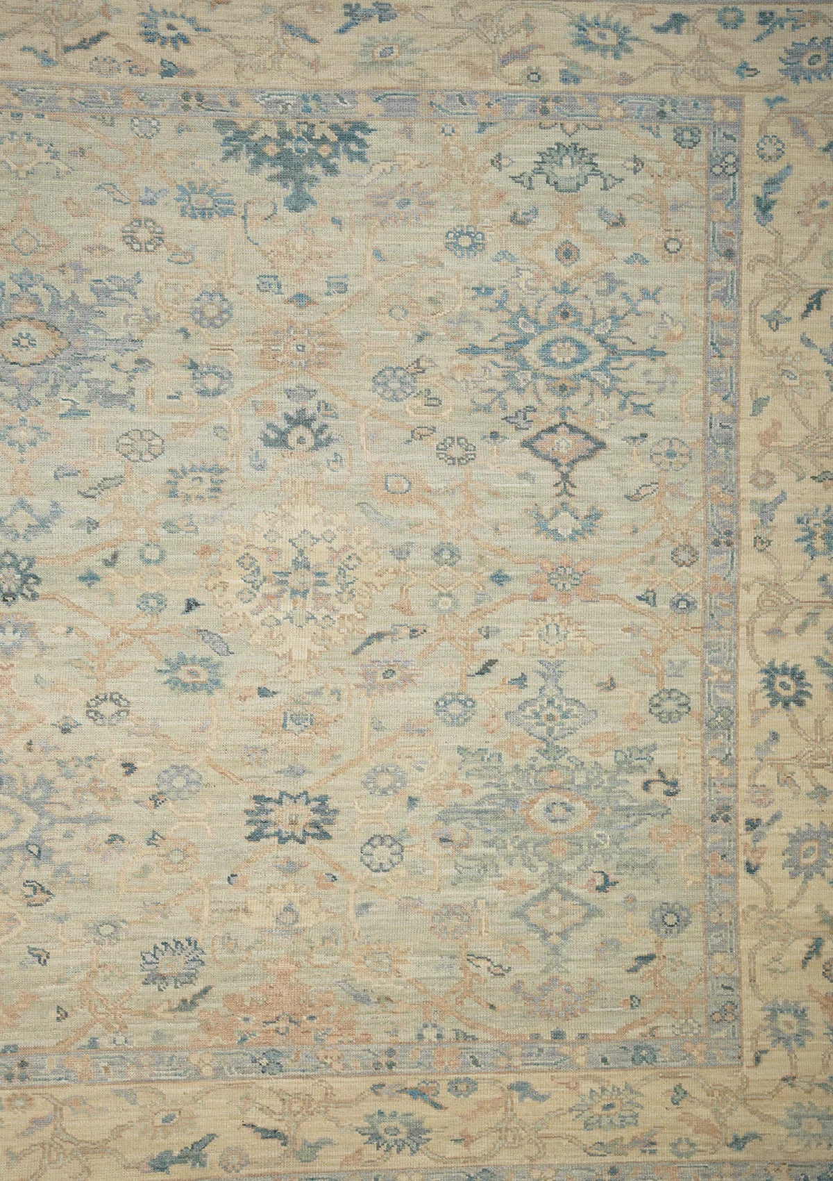 Oushak Handmade Hand Spun Wool Sage Green Rug
