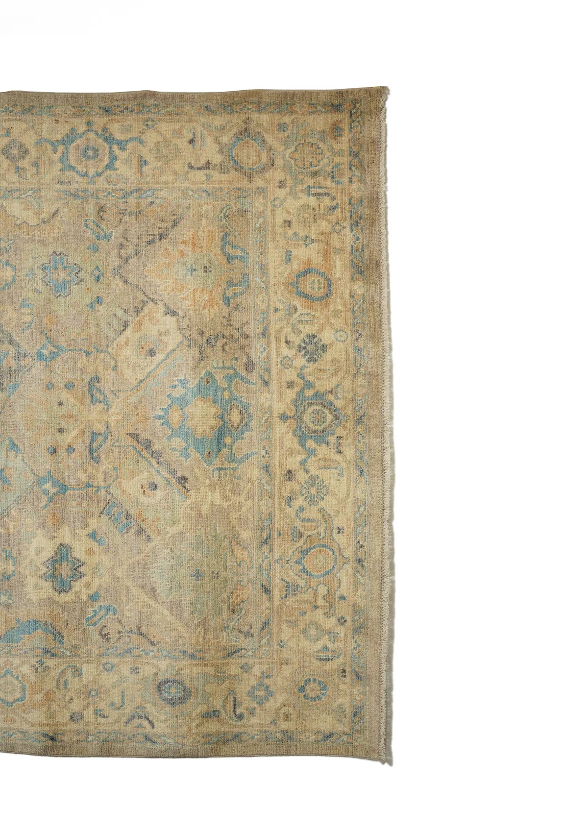 Afghan Design Oushak Hand Knotted Rug