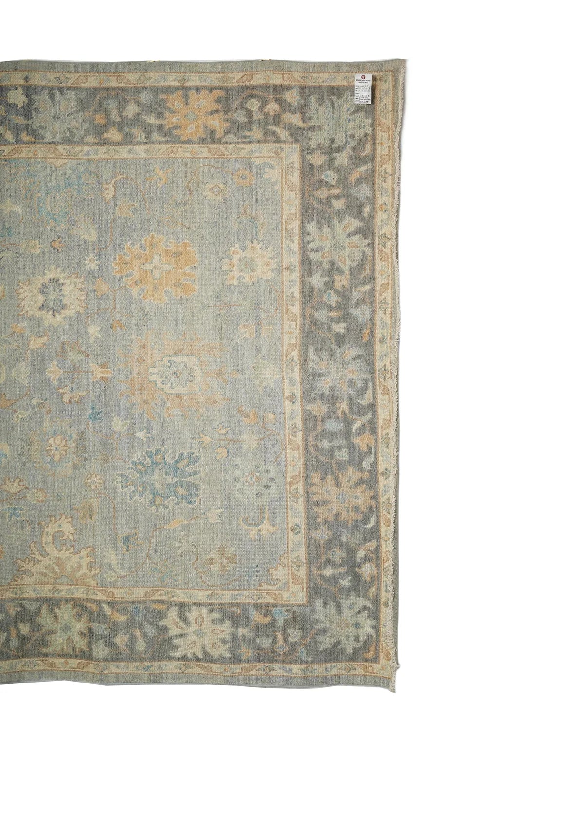 Hand Knotted Afghan Wool Lite Blue Oushak Rug