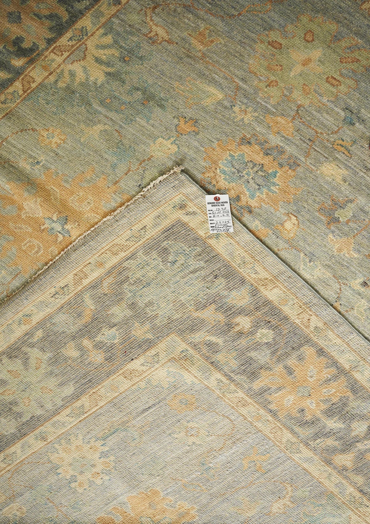 Hand Knotted Afghan Wool Lite Blue Oushak Rug
