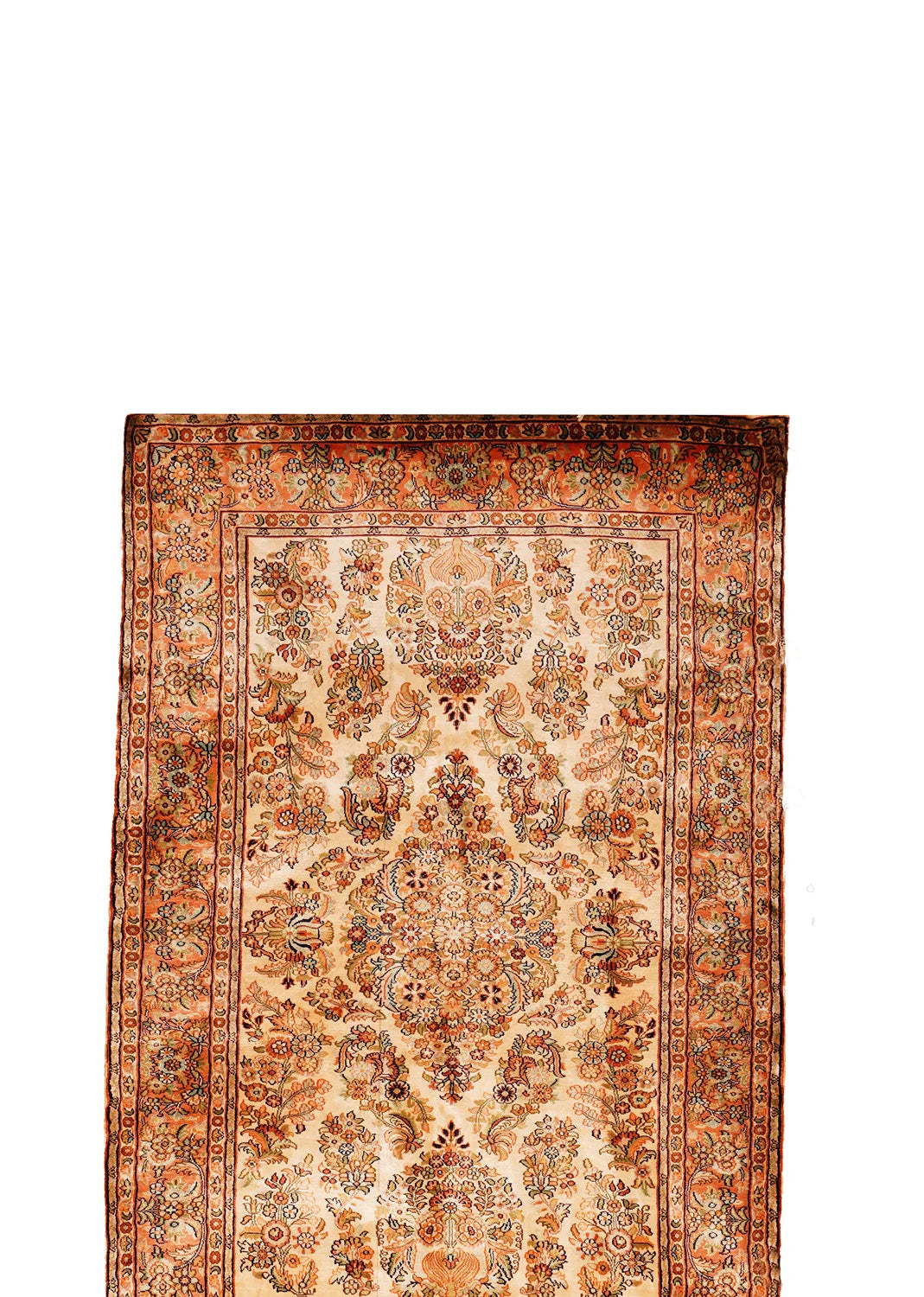 Intricate Floral Medallion Rug with Earthy Tones and Oval Medallion