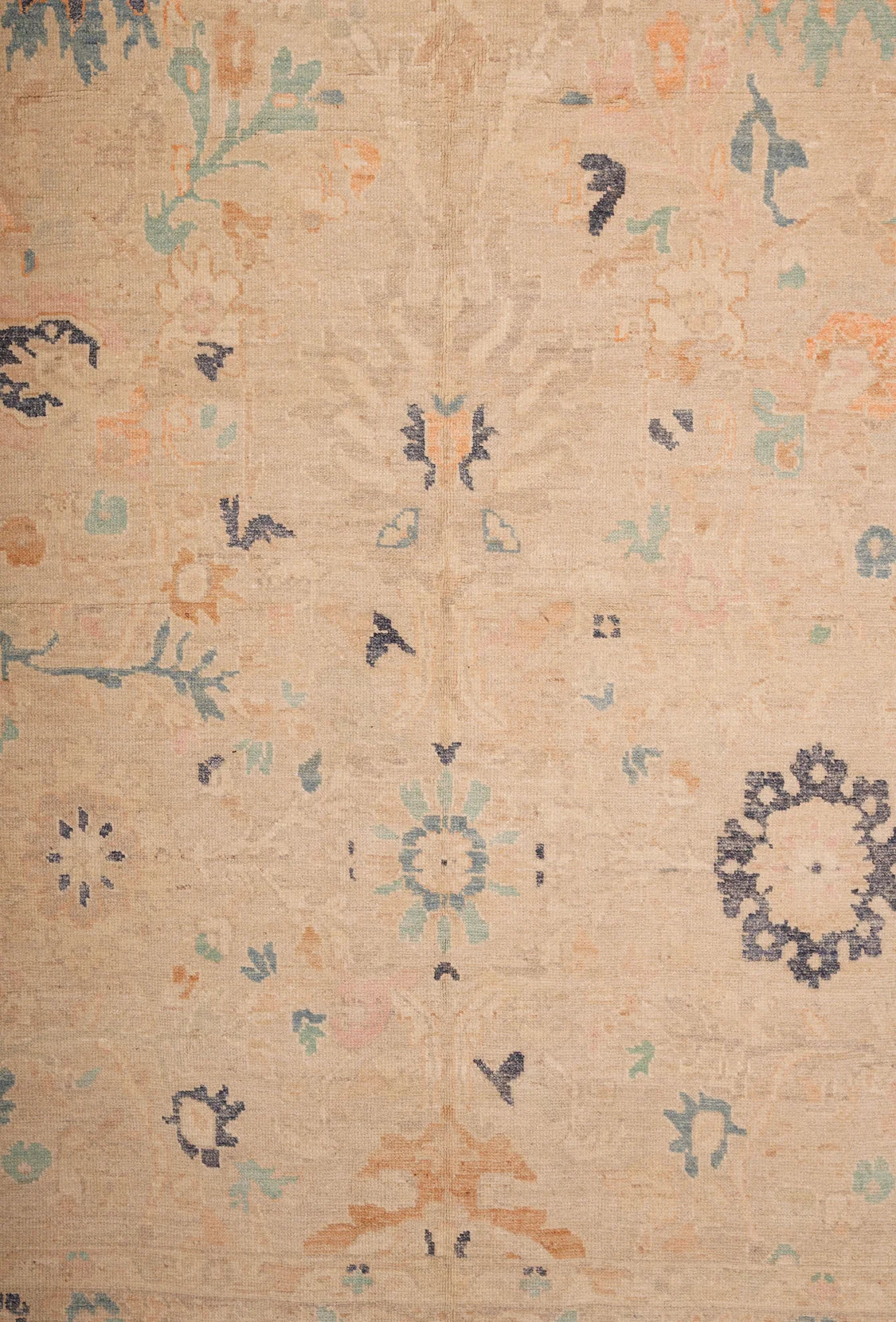 Afghan Handspun Wool Rust Oushak Rug