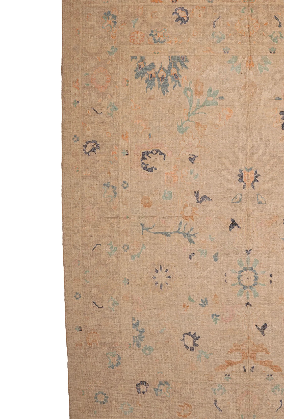 Afghan Handspun Wool Rust Oushak Rug