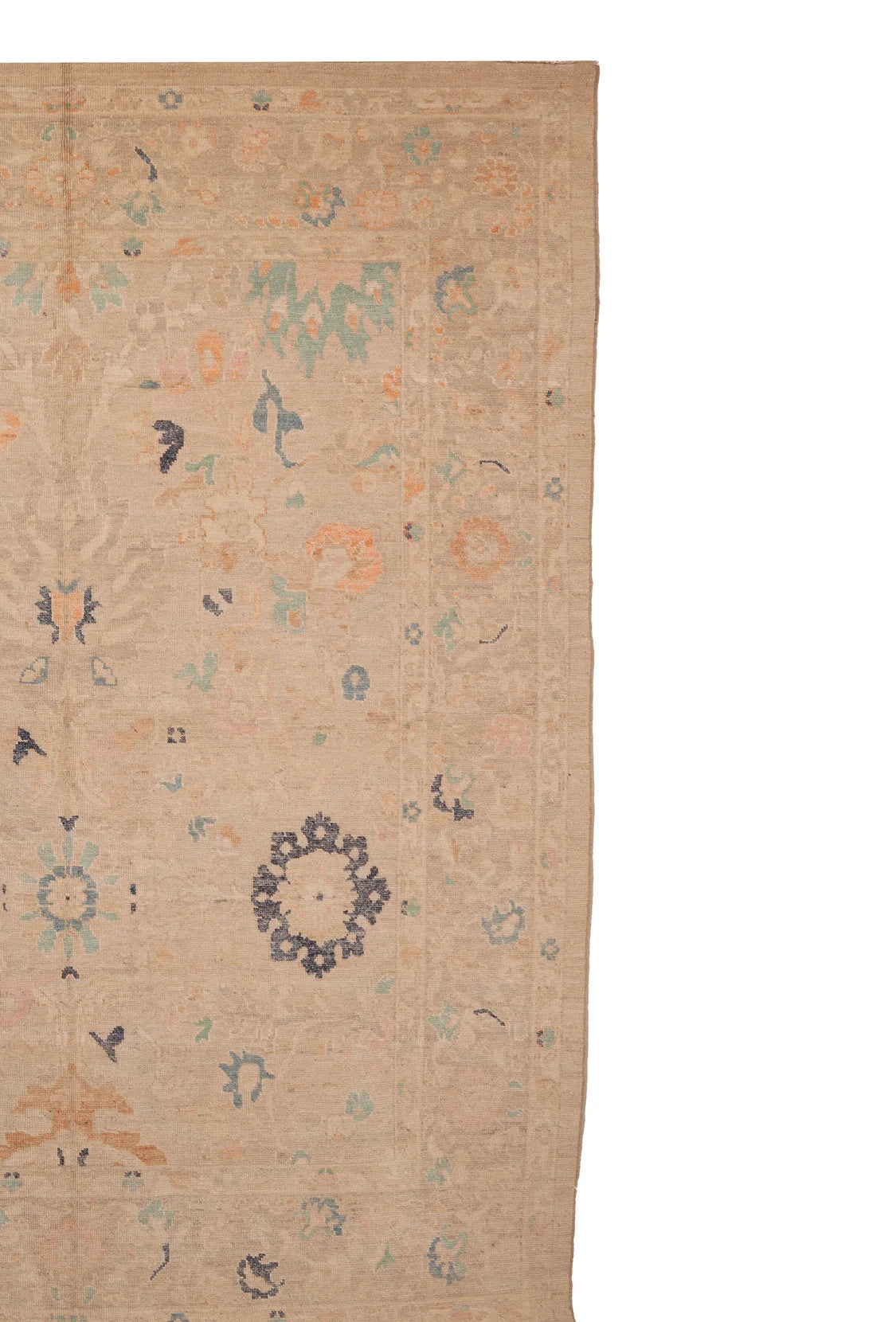 Afghan Handspun Wool Rust Oushak Rug