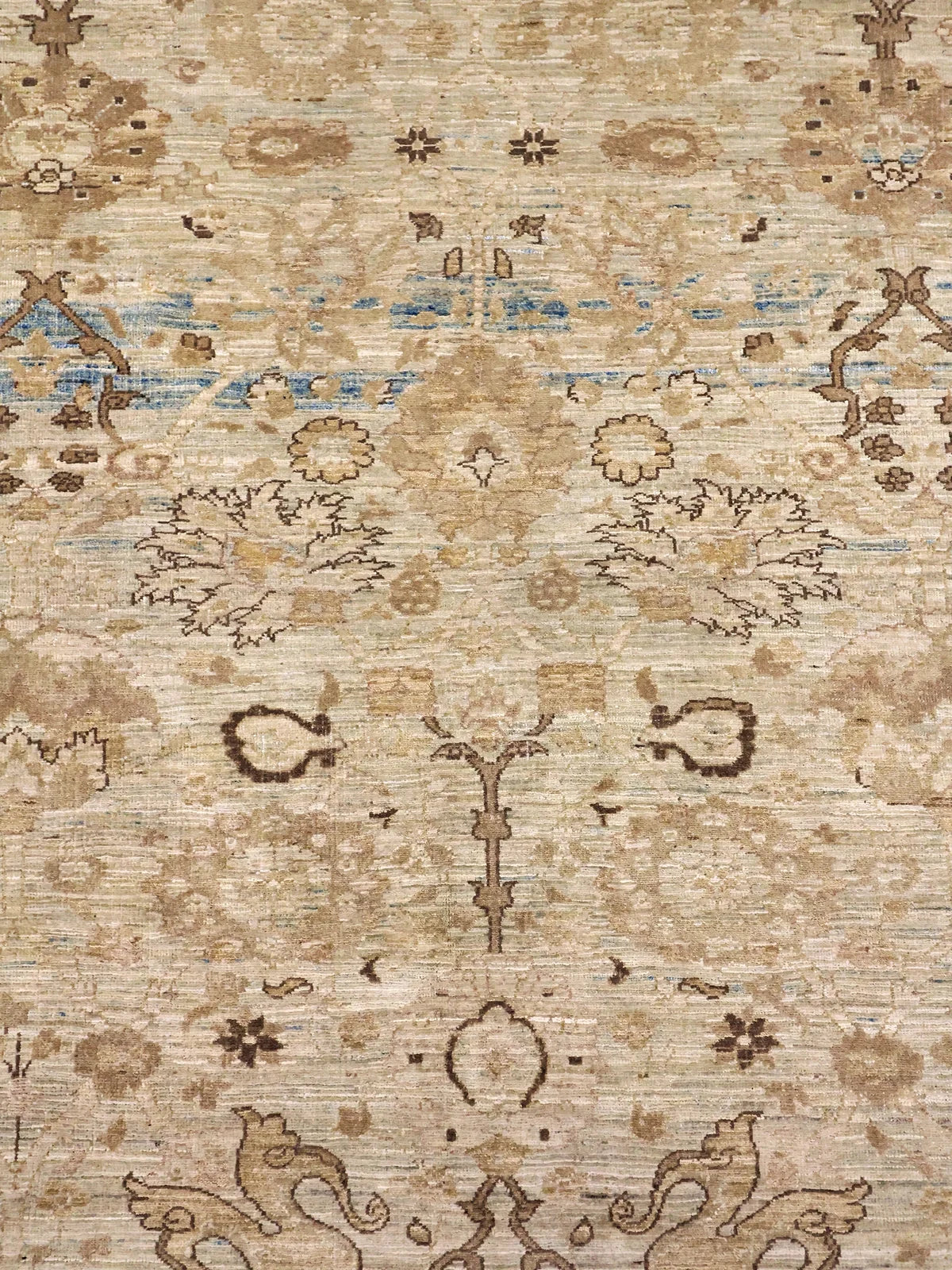 Beige Floral Scrollwork Haji Jalili Wool Rug