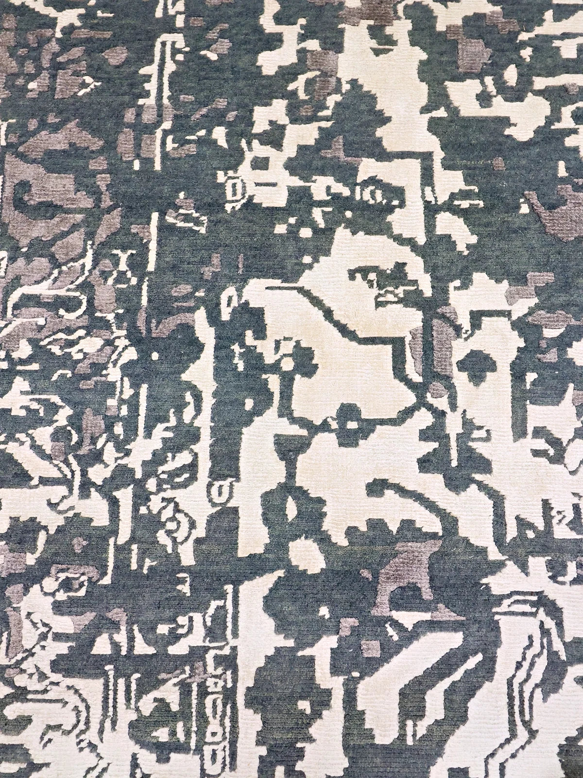Forest Whisper Harmony Rug in Sage & Ivory with Intricate Motifs