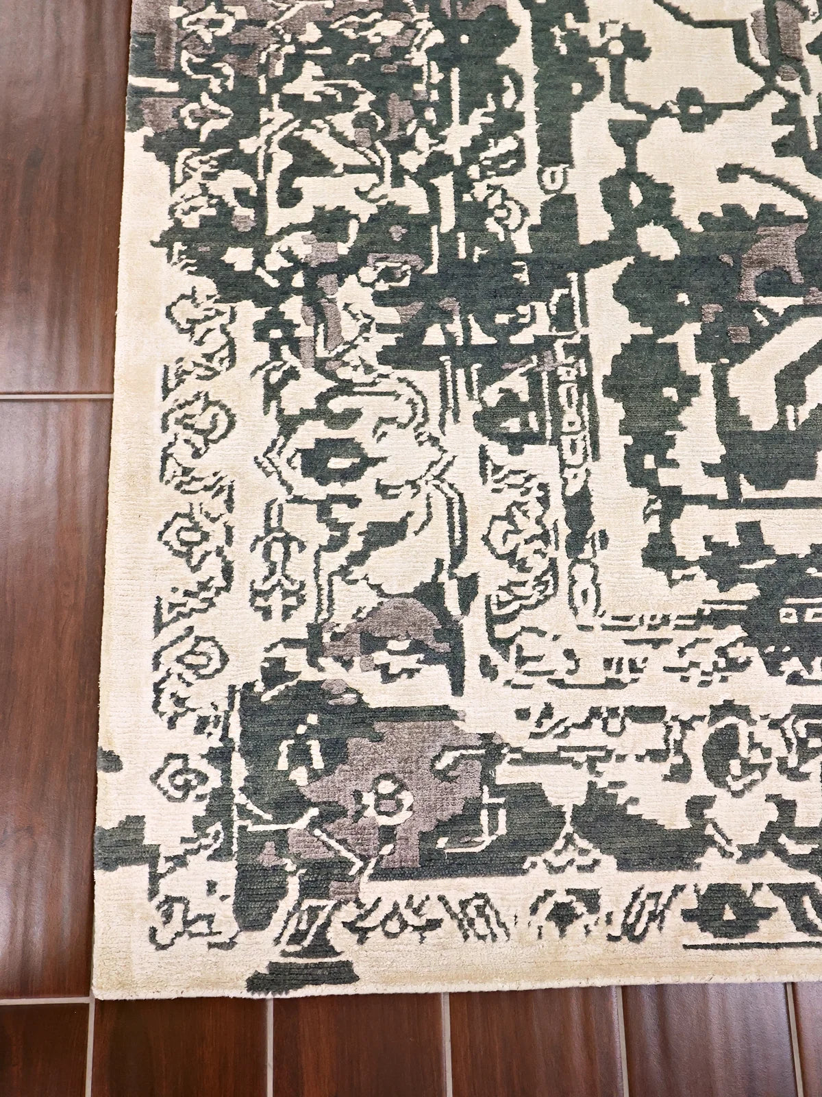 Forest Whisper Harmony Rug in Sage & Ivory with Intricate Motifs