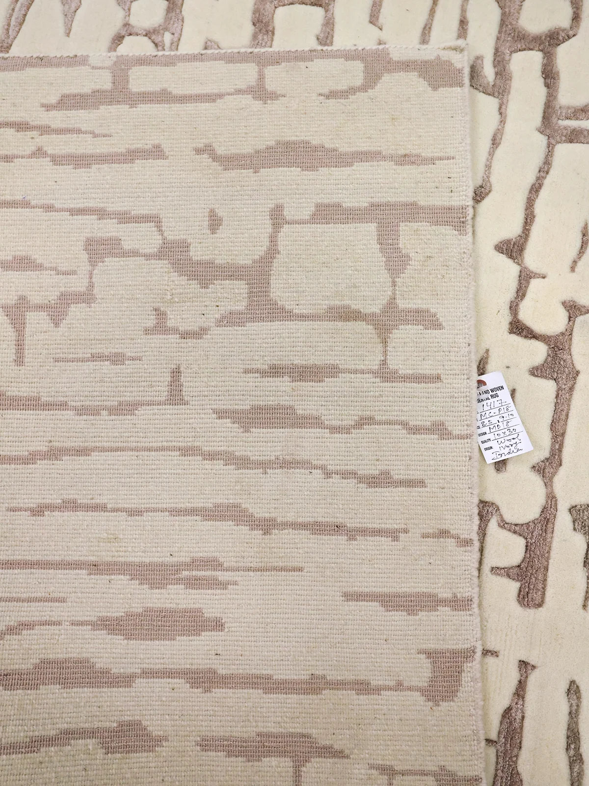Minimalist Brown-Patterned Cream Luxury Rug
