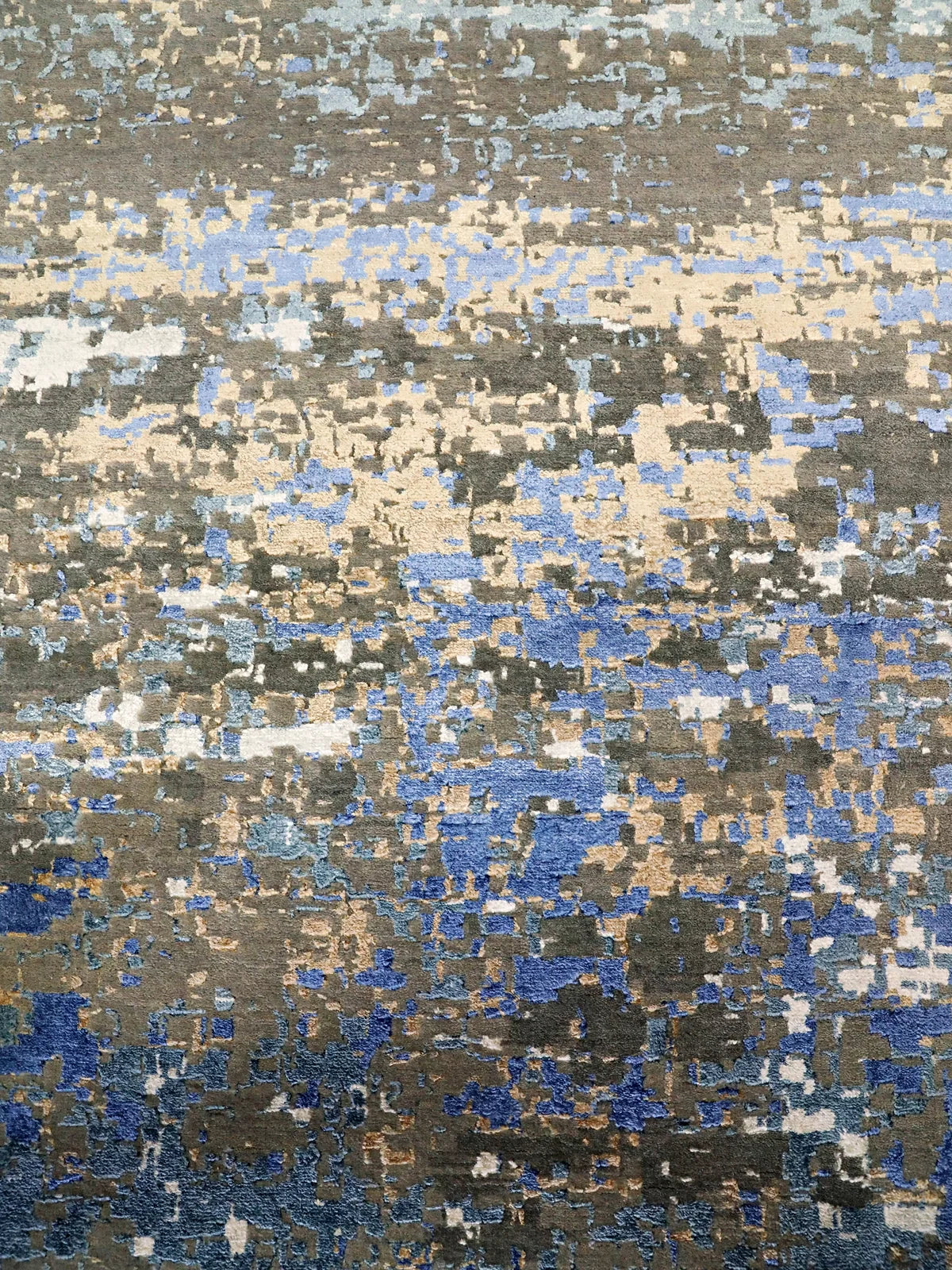 Blue Gray Abstract Rug Blended Blue and Gray Modern Abstract Rug – Rug Weavers
