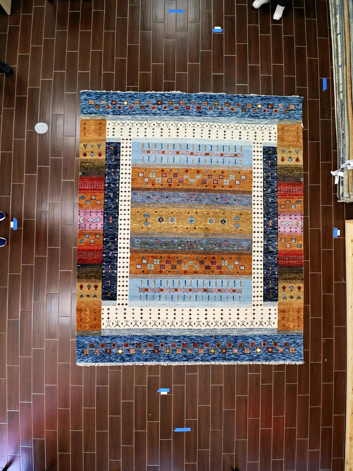 Intricate Oushak Wool Rug with Cultural Patterns