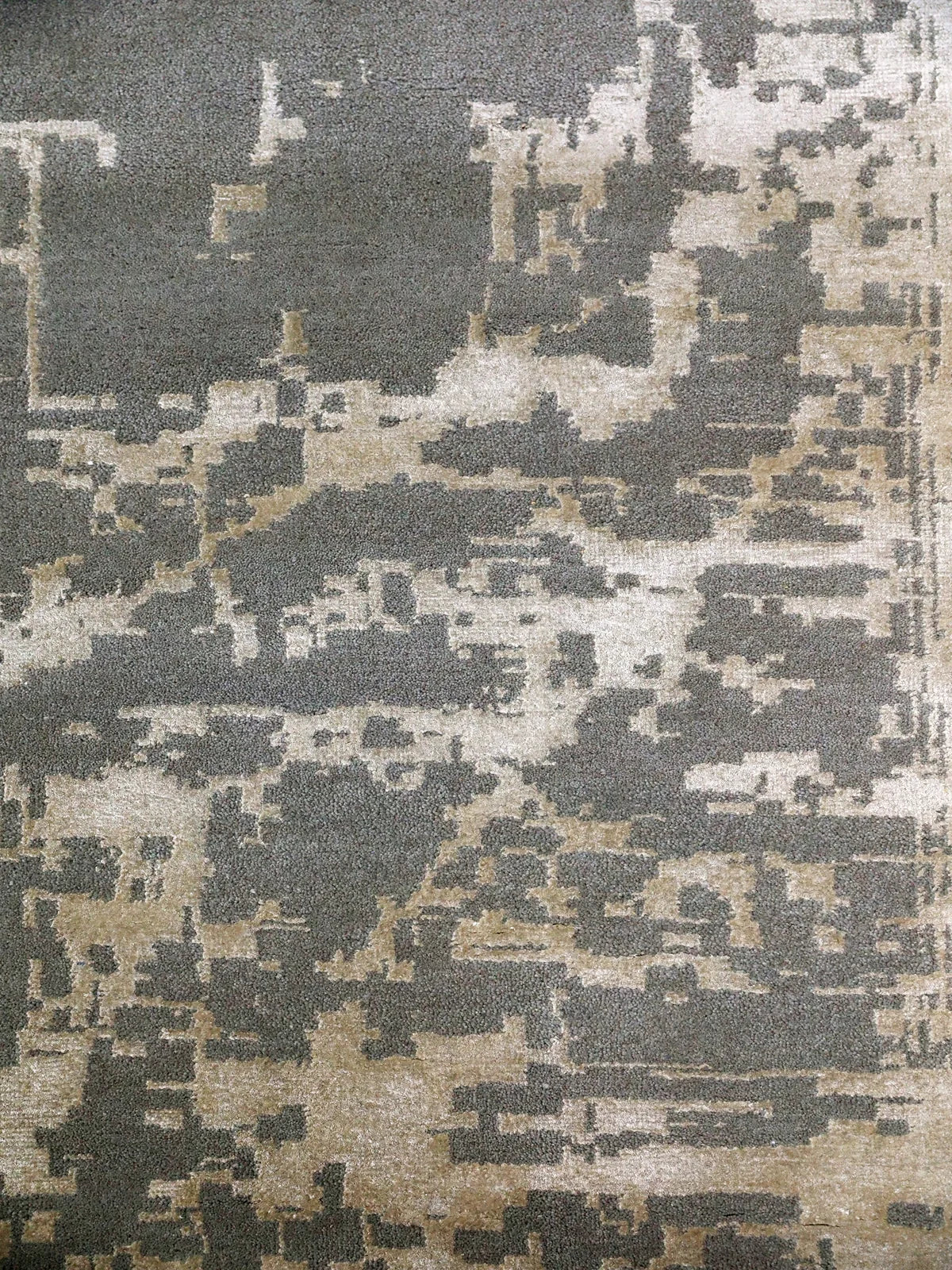 Natural Movement Beige and Grey Pattern Oushak Wool Runner