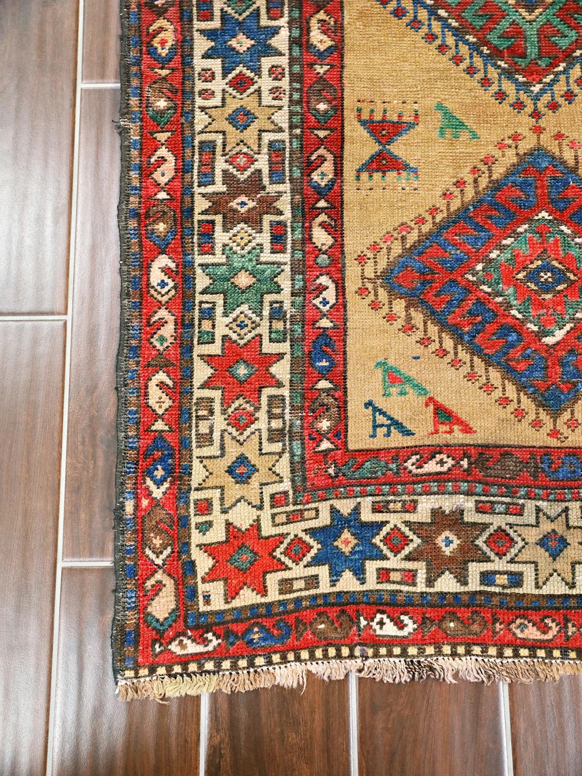 Ottoman Elegance 3x10 Beige & Red Handwoven Russian Wool Runner