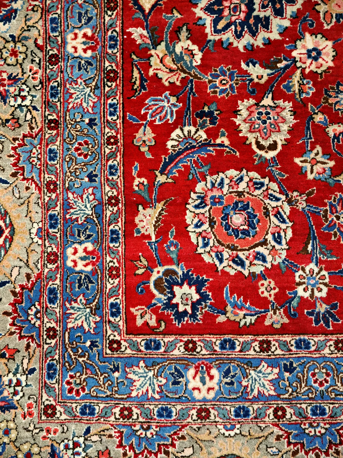 Kashan Elegance Red Floral Symphony Rug