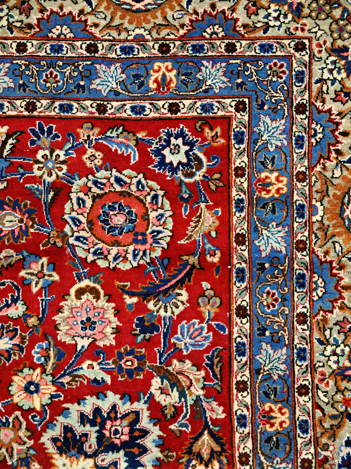Kashan Elegance Red Floral Symphony Rug