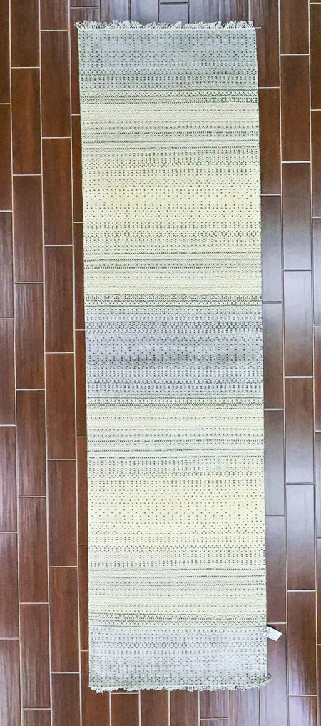 Ivory Echo – Handwoven Wool Oushak Runner (2'11" x 12'4")