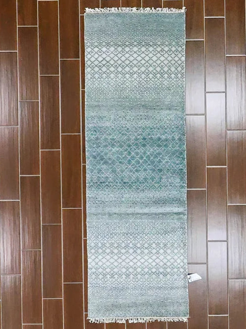 Ocean Haze Wool Modern Runner 2.5x8.3