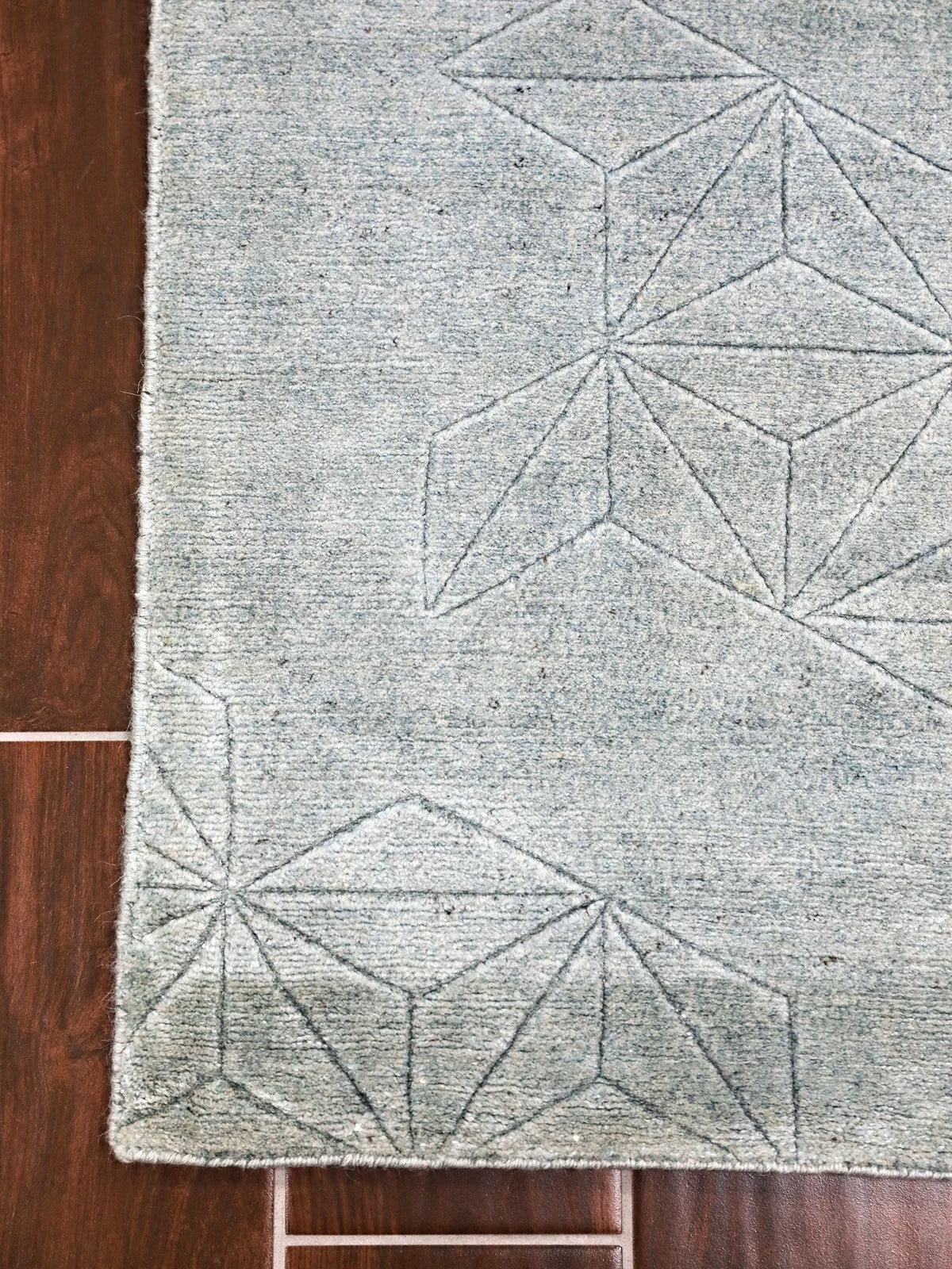 Handwoven Aqua Nebula Nepali Wool Runner 2.6x12.10