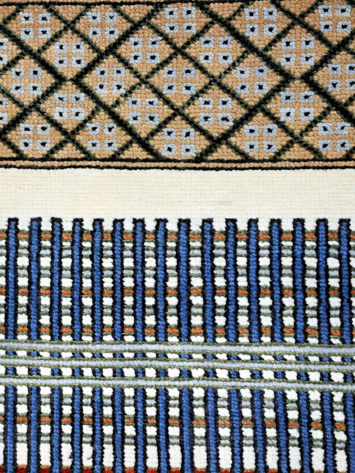 Geometric Wool with Fringe Modern Design Rug