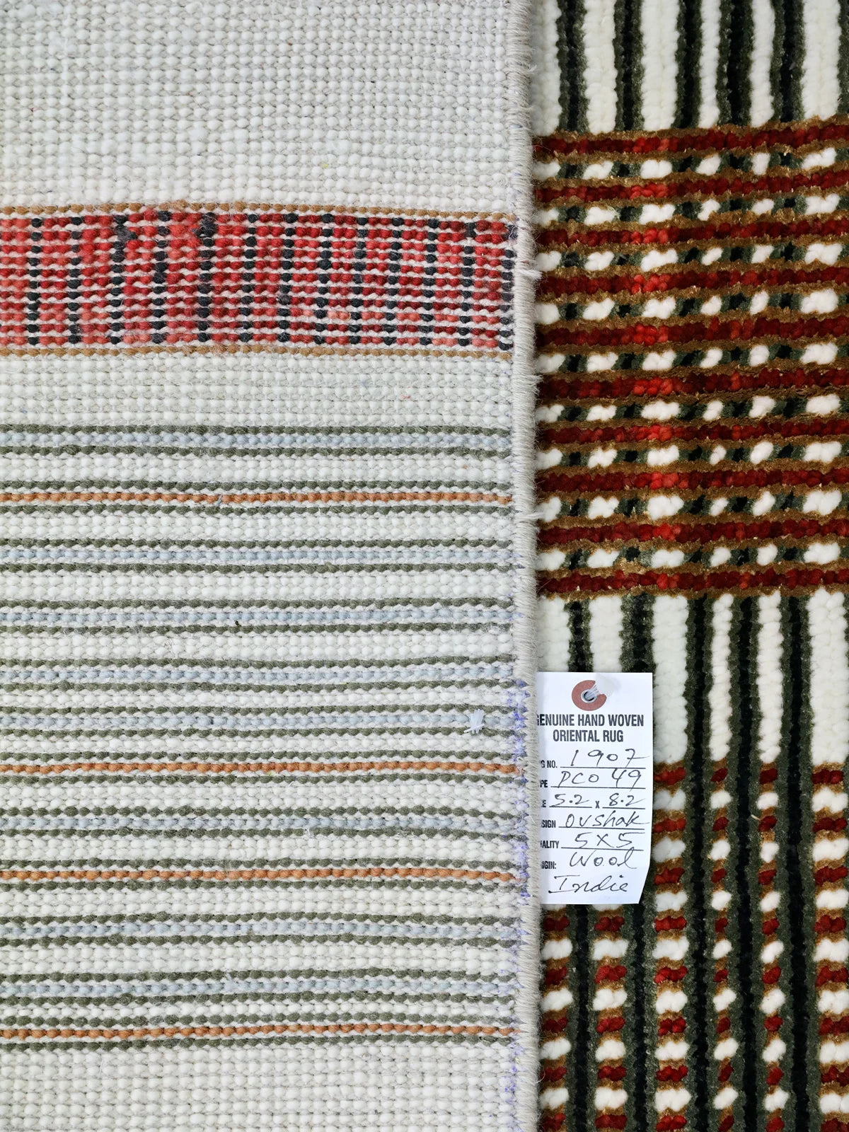 Geometric Wool with Fringe Modern Design Rug