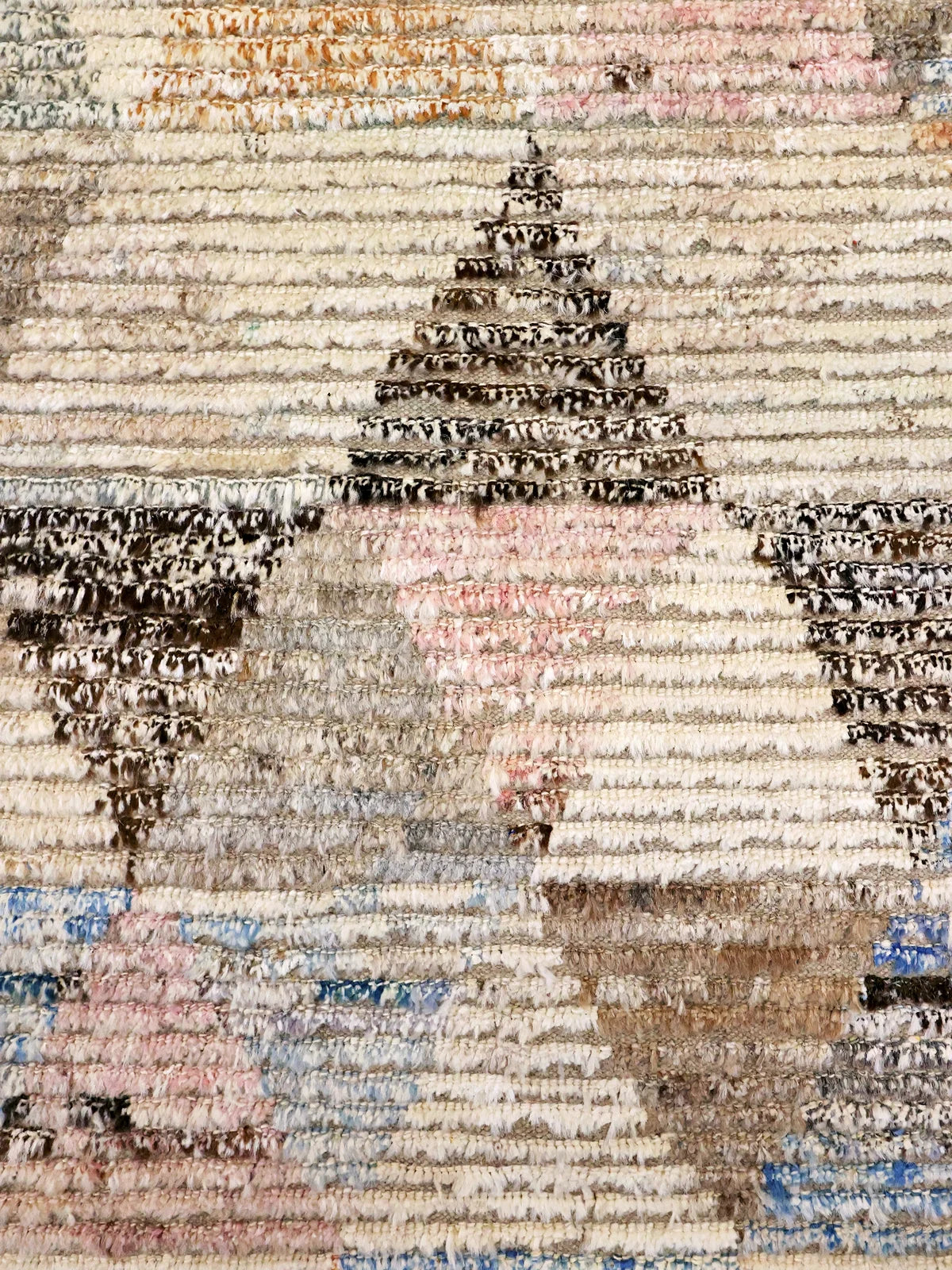 Contemporary Elegance Balkhi Wool Runner with Triangular Motif in Multicolor