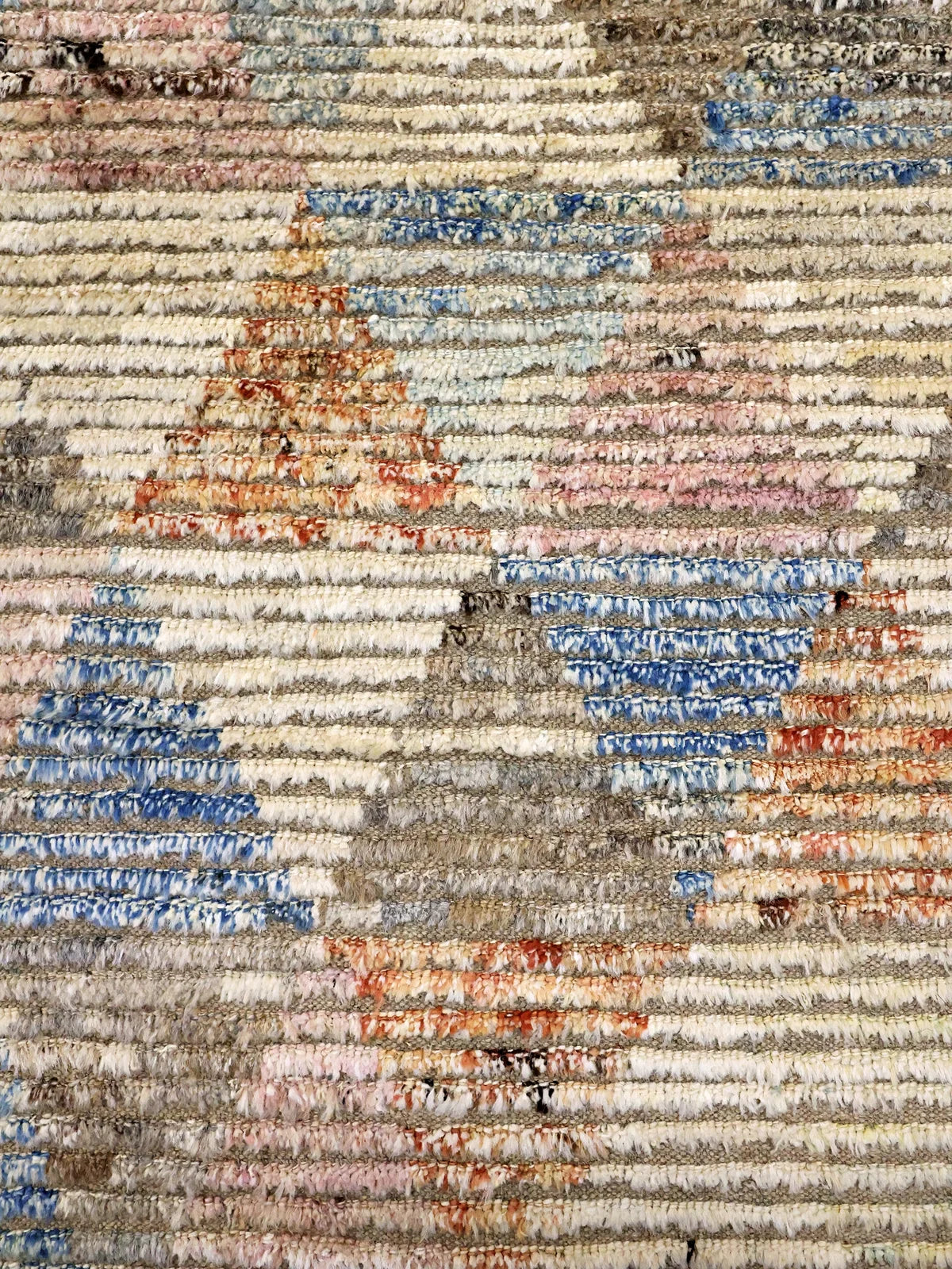 Contemporary Elegance Balkhi Wool Runner with Triangular Motif in Multicolor