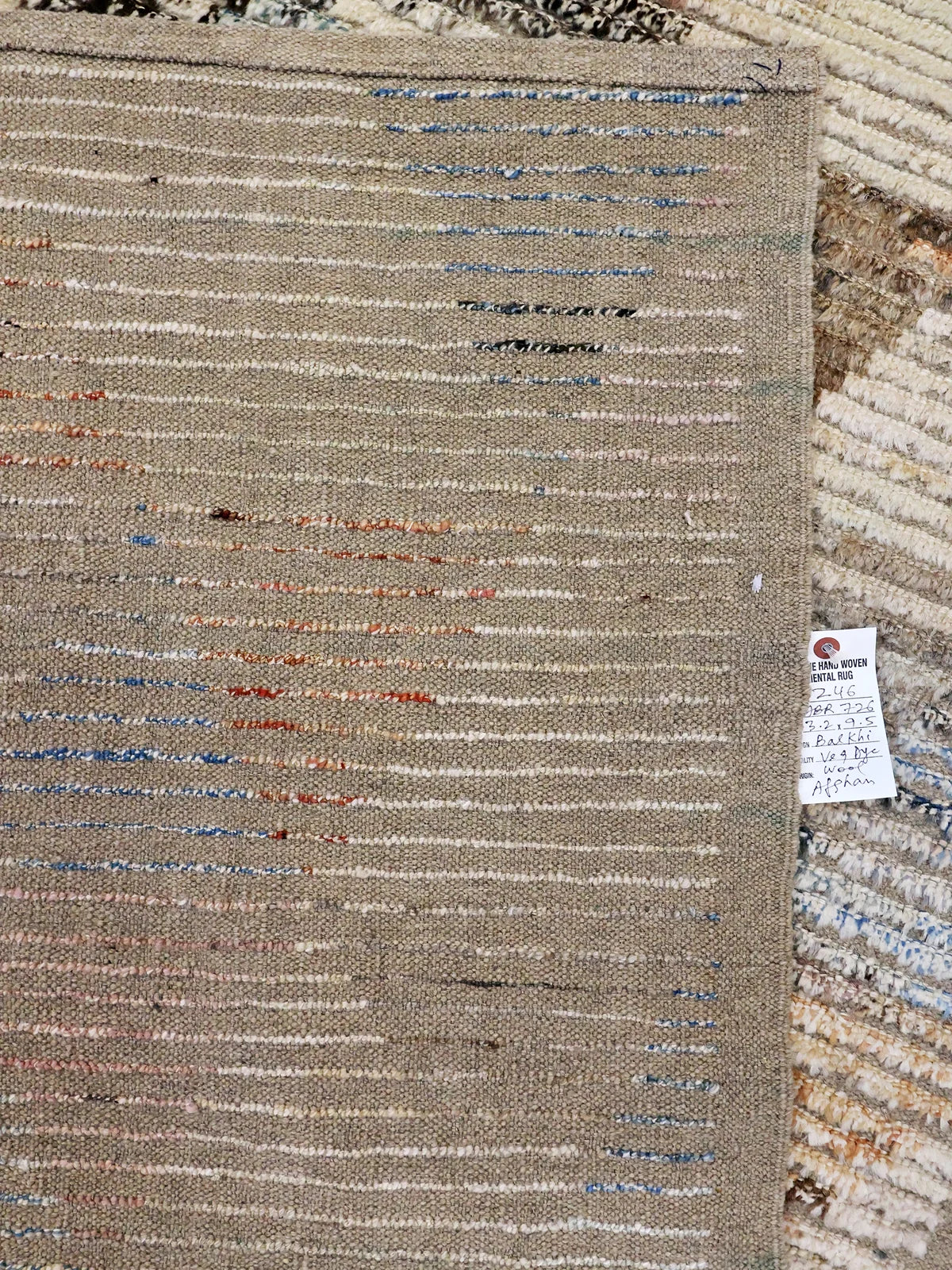 Contemporary Elegance Balkhi Wool Runner with Triangular Motif in Multicolor