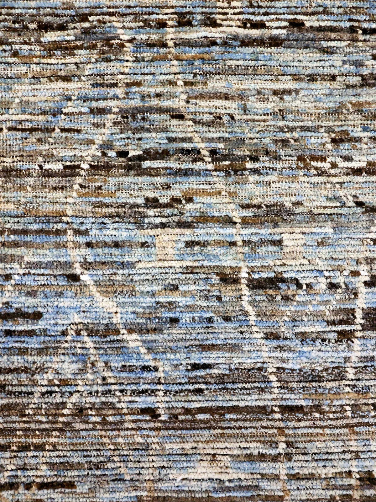 Crestview Balkhi Wool Runner in Beige with Blue & Brown Pattern