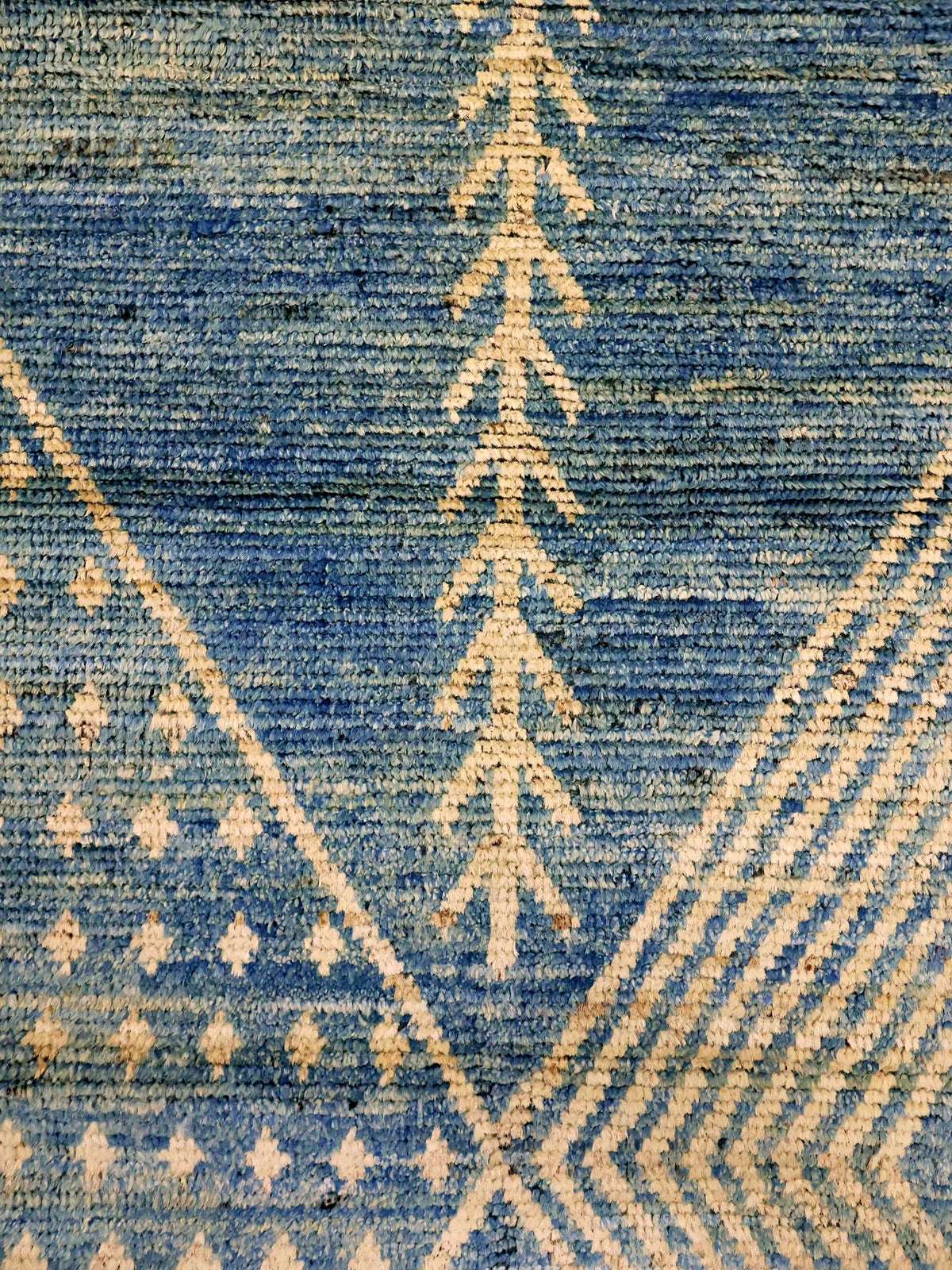 Blue Oasis Tribal Pattern Balkhi Wool Runner