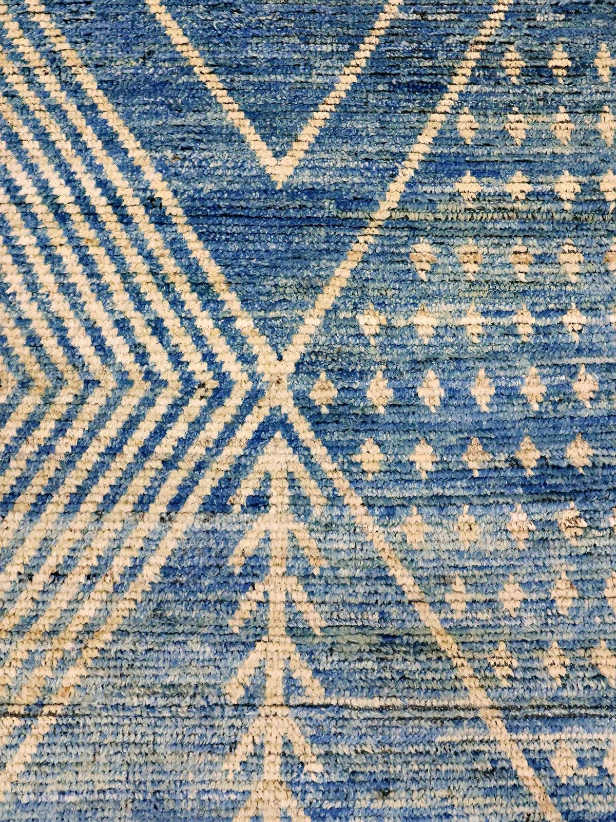 Blue Oasis Tribal Pattern Balkhi Wool Runner