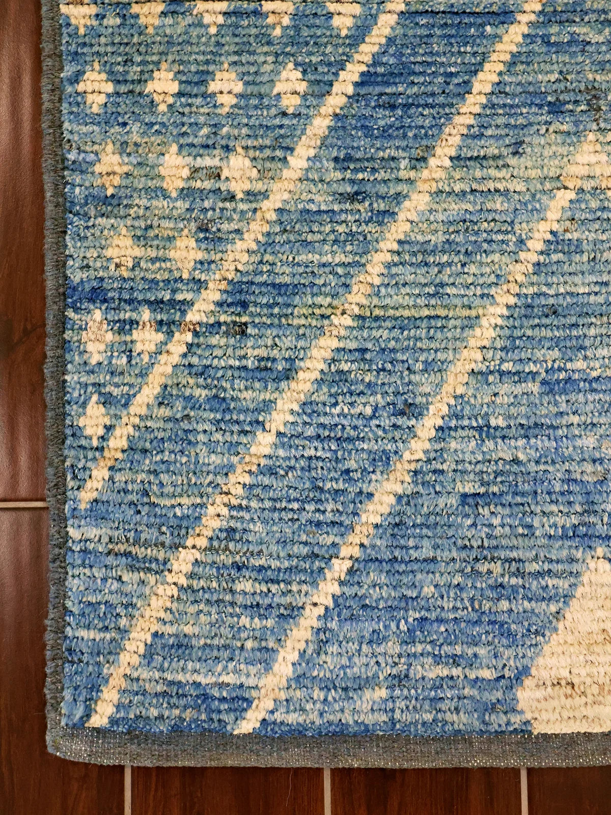 Blue Oasis Tribal Pattern Balkhi Wool Runner