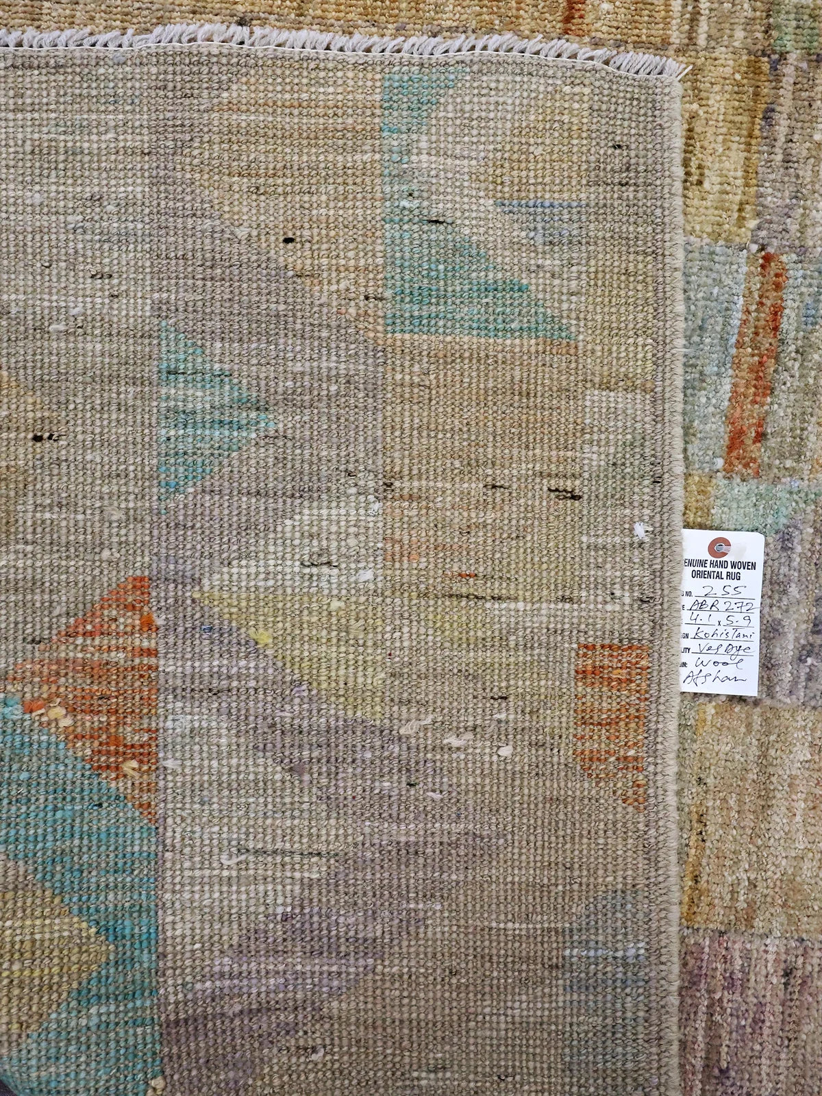 Vibrant Horizons Kohistani Wool Runner in Green & Rust