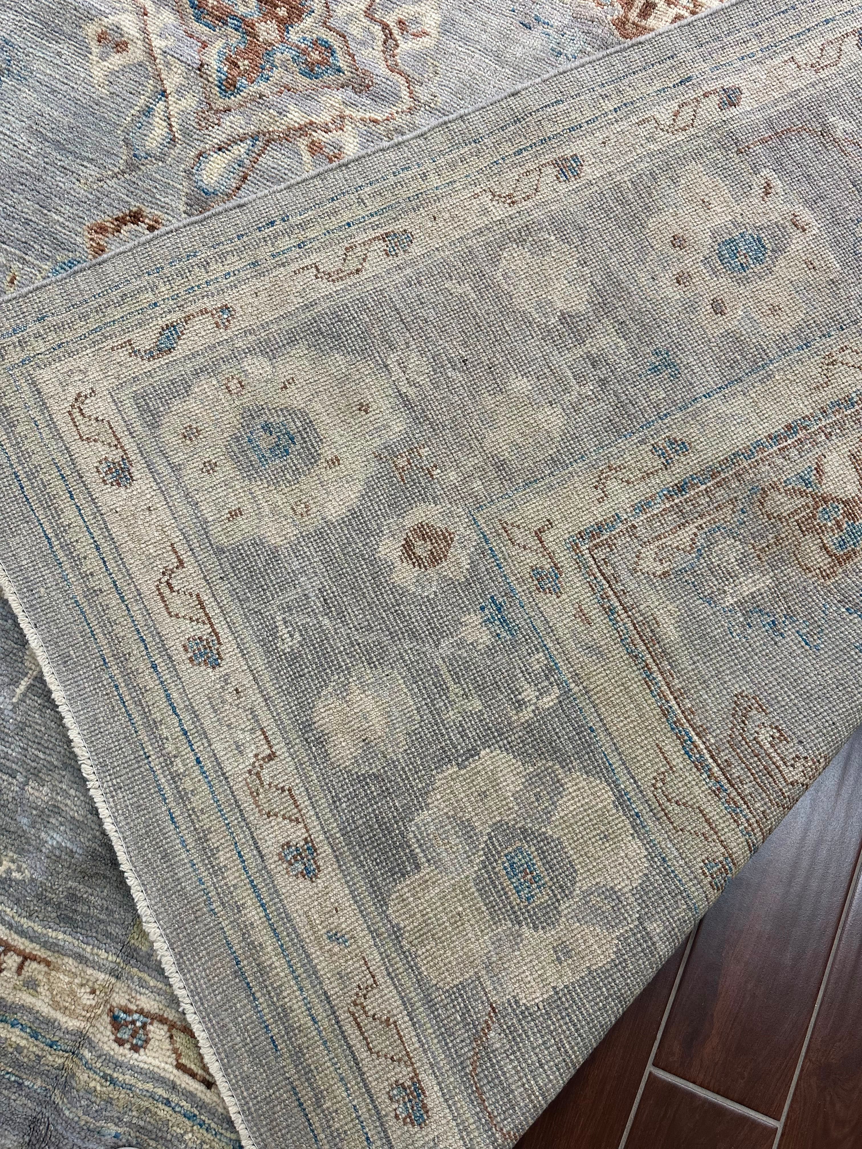 Vintage Blue Tribal Oushak Rug