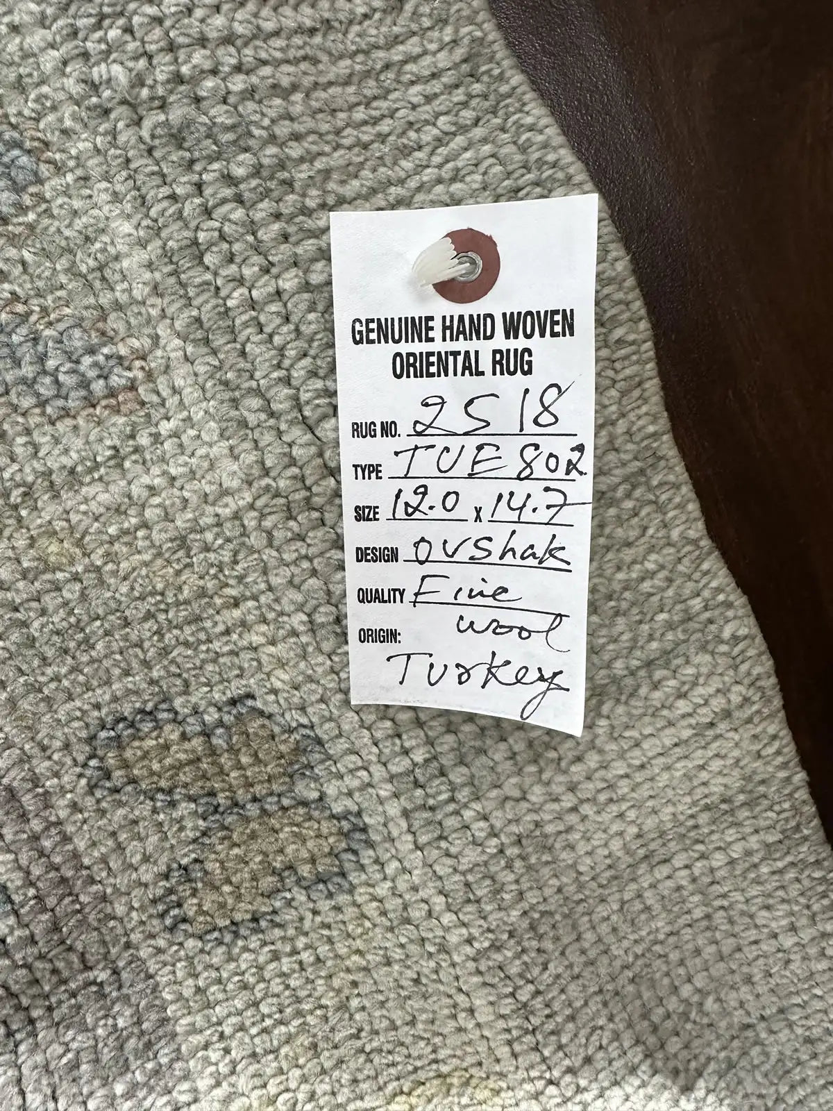Muted Blue Accent Turkish Oushak Rug