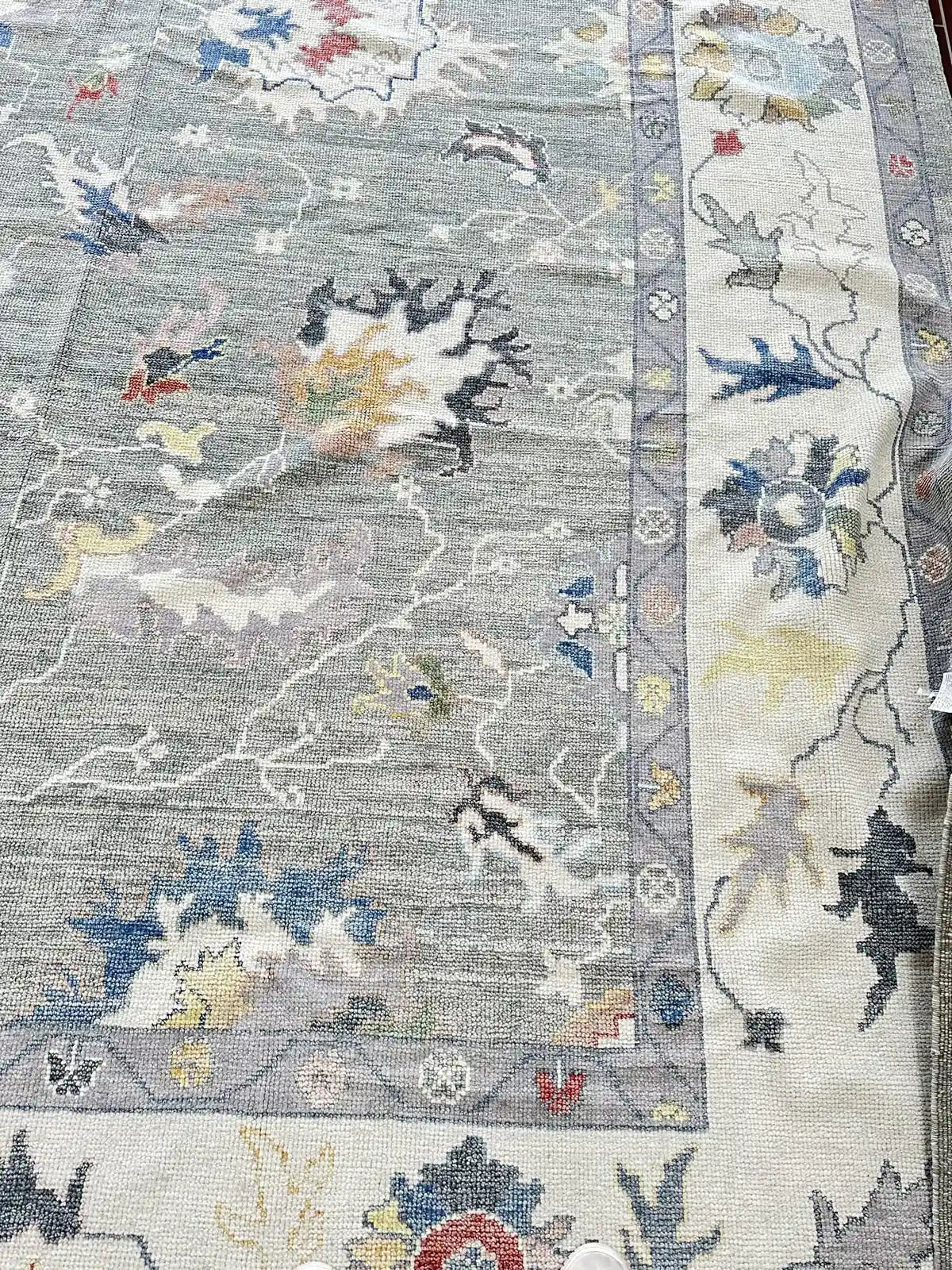 Grey Field Multicolor Floral Oushak
