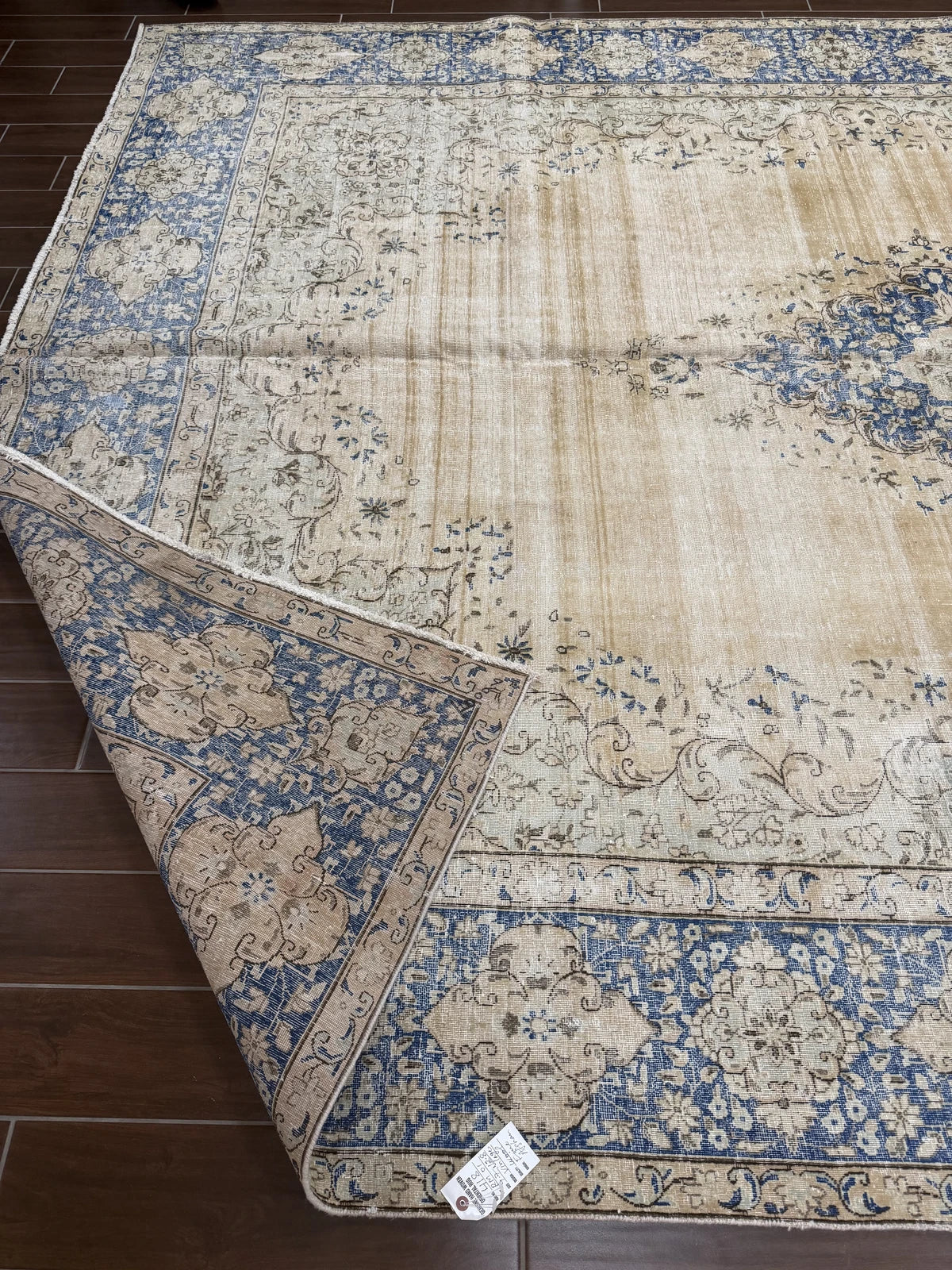 Vintage Gold & Blue Medallion Rug