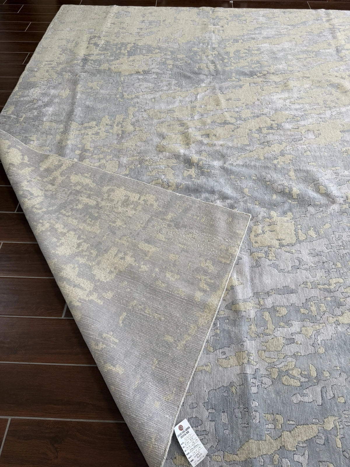 Modern Beige & Silver Abstract Rug