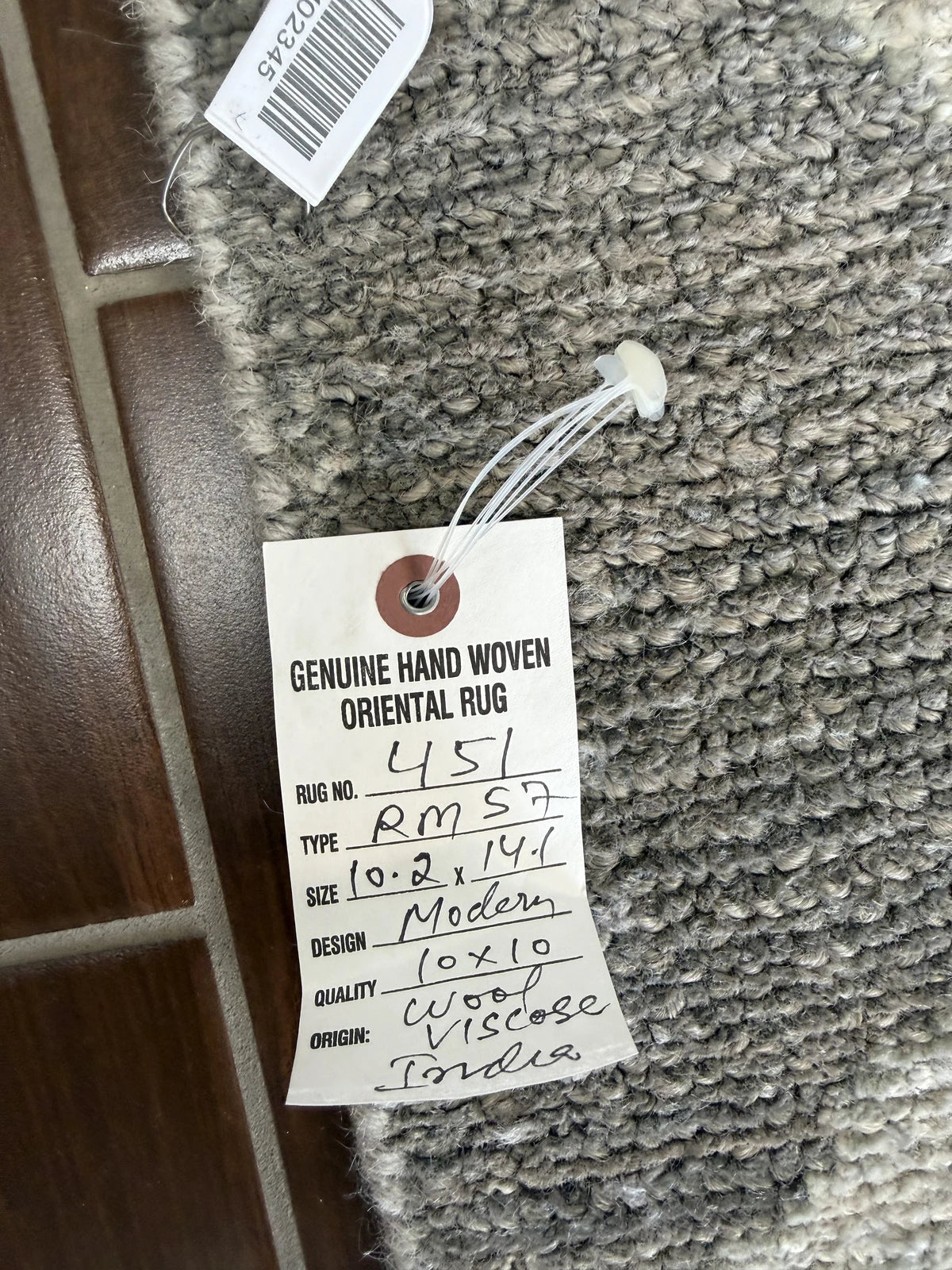 Modern Charcoal Grey Lattice Rug